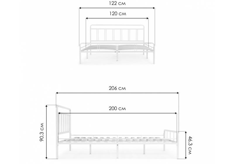 Кровать Рейк 120х200 белая (122)