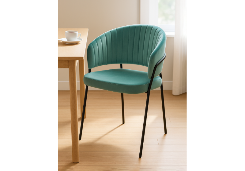 Стул на металлокаркасе Лео зеленый brandy light 10 / черный (56x52x80)