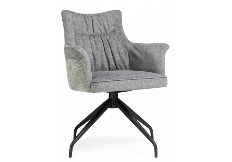 Стул на металлокаркасе Kaser 360 крутящийся grey / black (66x58x84)