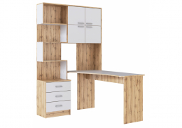 Компьютерный стол Ганор правый дуб вотан / белый (200)