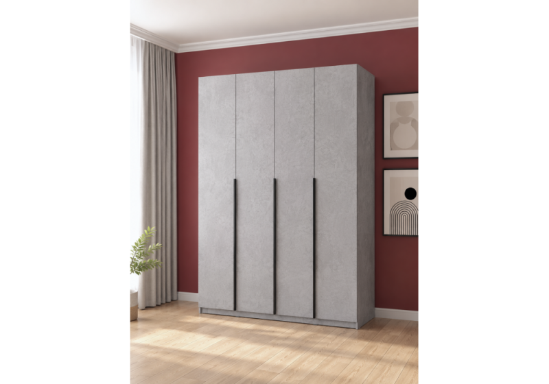 Шкаф Кротос 160 4-х ств цемент светлый (160x50,2x221,6)