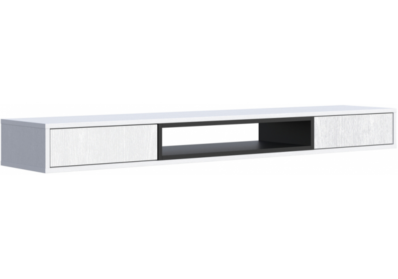 ТВ-тумба Делора 1,6 м белый / черный (160,2x31,5x16). 