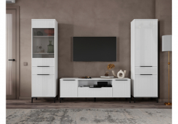 Готовая гостиная Иадама белый / белый глянец комплектация 6 (275x40,3x196)