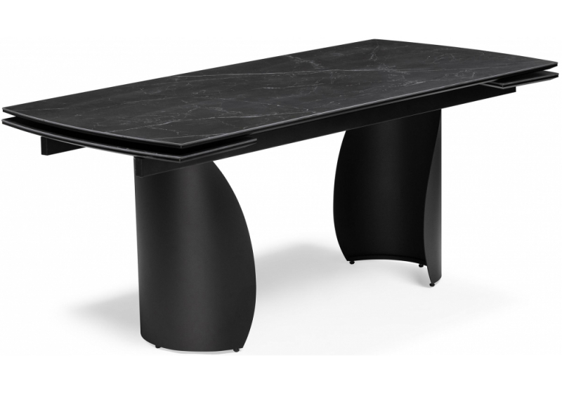 Керамический стол Готланд 180(240)х90х79 черный мрамор / черный (90x79). 